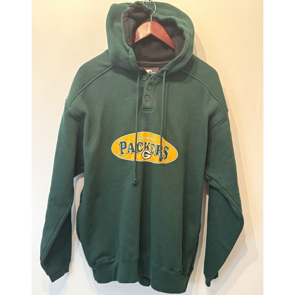 Starter Green Bay Packers Pullover Hoodie Sweatshirt Green/Yellow NFL Size L